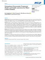 Compulsory Community Treatment Orders and health outcomes for Māori in New Zealand