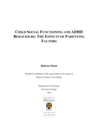 Child Social Functioning and ADHD Behaviours: The Effects of Parenting Factors