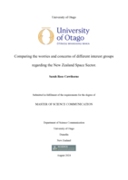 Comparing the worries and concerns of different interest groups regarding the New Zealand Space Sector