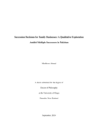 Succession decisions for family businesses: A qualitative exploration amidst multiple successors in Pakistan