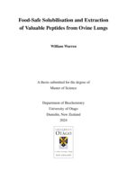 Food-safe Solubilisation and Extraction of Valuable Peptides from Ovine Lungs