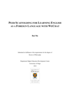 Peer scaffolding for learning English as a foreign language with WeChat