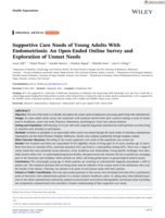 Supportive Care Needs of Young Adults With Endometriosis: An Open‐Ended Online Survey and Exploration of Unmet Needs