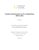 Trends in facial fractures in New Zealand from 2010 to 2022