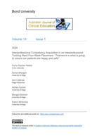 Interprofessional Competency Acquisition in an Interprofessional Training Ward Four-Week Placement: "Teamwork Is What Is Going to Ensure Our Patients Are Happy and Safe"