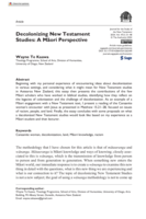 Decolonizing New Testament Studies: A Māori Perspective