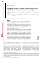 Knowledge, attitude and practices of health professionals with regard to plant-based diets in pregnancy: a scoping review