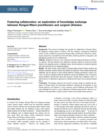 Fostering collaboration: an exploration of knowledge exchange between Rongoā Māori practitioners and surgical clinicians