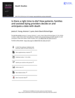 Is there a right time to die? How patients, families and assisted dying providers decide on and anticipate a date with death