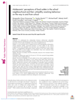Adolescents’ perceptions of food outlets in the school neighbourhood and their unhealthy snacking behaviour on the way to and from school
