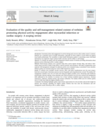 Evaluation of the quality and self-management related content of websites promoting physical activity engagement after myocardial infarction or cardiac surgery: A scoping review