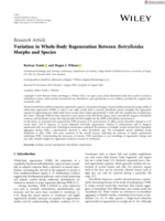 Variation in Whole‐Body Regeneration Between Botrylloides Morphs and Species