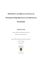 The Effect of Mental Fatigue on Swimming Performance in Competitive Swimmers