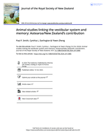 Animal studies linking the vestibular system and memory: Aotearoa/New Zealand’s contribution
