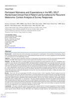 Participant Motivators and Expectations in the MEL-SELF Randomized Clinical Trial of Patient-Led Surveillance for Recurrent Melanoma: Content Analysis of Survey Responses