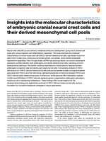 Insights into the molecular characteristics of embryonic cranial neural crest cells and their derived mesenchymal cell pools