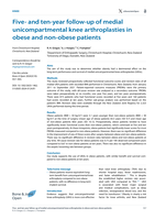 Five- and ten-year follow-up of medial unicompartmental knee arthroplasties in obese and non-obese patients