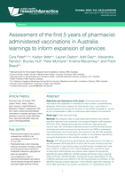 Assessment of the first 5 years of pharmacist-administered vaccinations in Australia: learnings to inform expansion of services