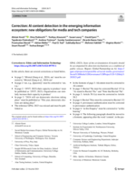 Correction: AI content detection in the emerging information ecosystem: new obligations for media and tech companies