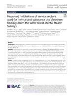 Perceived helpfulness of service sectors used for mental and substance use disorders: Findings from the WHO World Mental Health Surveys