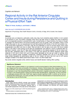 Regional Activity in the Rat Anterior Cingulate Cortex and Insula during Persistence and Quitting in a Physical-Effort Task