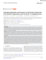 Nutrition Education and Practice in University Dental and Oral Health Programmes and Curricula: A Scoping Review