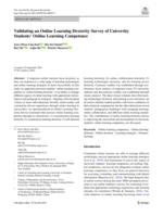 Validating an Online Learning Dexterity Survey of University Students’ Online Learning Competence