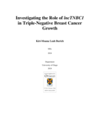 Investigating the role of lncTNBC1 in triple-negative breast cancer growth