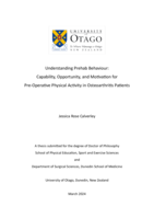 Understanding prehab behaviour: Capability, opportunity, and motivation for pre-operative physical activity in osteoarthritis patients