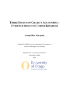Three essays on charity accounting: Evidence from the United Kingdom