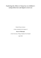 Exploring the effects of sleep loss on children’s eating behaviour and digital screen use