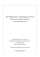 Mana Whakamārama - Equal Explanatory Power: Māori and non-Māori sample size in national health surveys