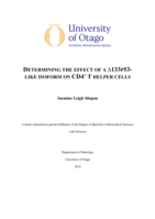 Determining the effect of a ∆133p53-like isoform on CD4+ T helper cells