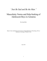 "Just Be Sad and Be the Man." Masculinity Norms and Help-Seeking of Adolescent Boys in Aotearoa