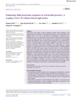 Enhancing child protection responses in oral health practice: A scoping review of evidence‐based approaches