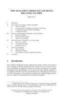 New Zealand’s choice of law rules relating to tort