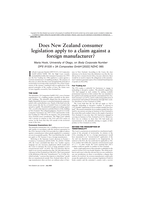 Does New Zealand consumer legislation apply to a claim against a foreign manufacturer?