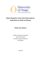 Dietary regulation of the colonic mucus barrier: Implications for health and disease