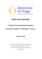 Potential Transcriptional Adaptation Associated with BRCA1 Pathogenic Variants
