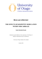The effects of kisspeptin modulation within miscarriage