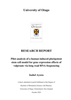 Pilot analysis of a human induced pluripotent stem cell model for gene expression effects of valproate via long read RNA-sequencing