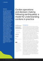 Cordon operations and decision-making following earthquakes: a model for understanding cordons in practice