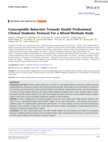 Unacceptable Behaviors Towards Health Professional Clinical Students: Protocol For a Mixed‐Methods Study