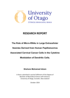 The Role of Micro-RNAs in Large Extracellular Vesicles Derived from Human Papillomavirus Associated Cervical Cancer Cells in the Cytokine Modulation of Dendritic Cells
