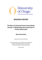 The Role of Colorectal Cancer Extracellular Vesicles in Modulating Gene Expression in Primary Monocytes