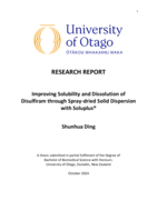 Improving solubility and dissolution of disulfiram through spray-dried solid dispersion with Soluplus®