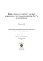 Deep caries management and the exposed pulp in permanent teeth - let's be consistent!