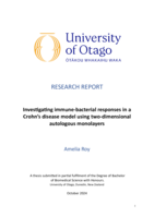 Investigating immune-bacterial responses in a Crohn’s disease model using two-dimensional autologous monolayers