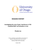 Investigating the role of type I interferons in TCR-mediated MAIT cell activation in vivo