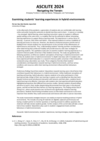 Examining students’ learning experiences in hybrid environments